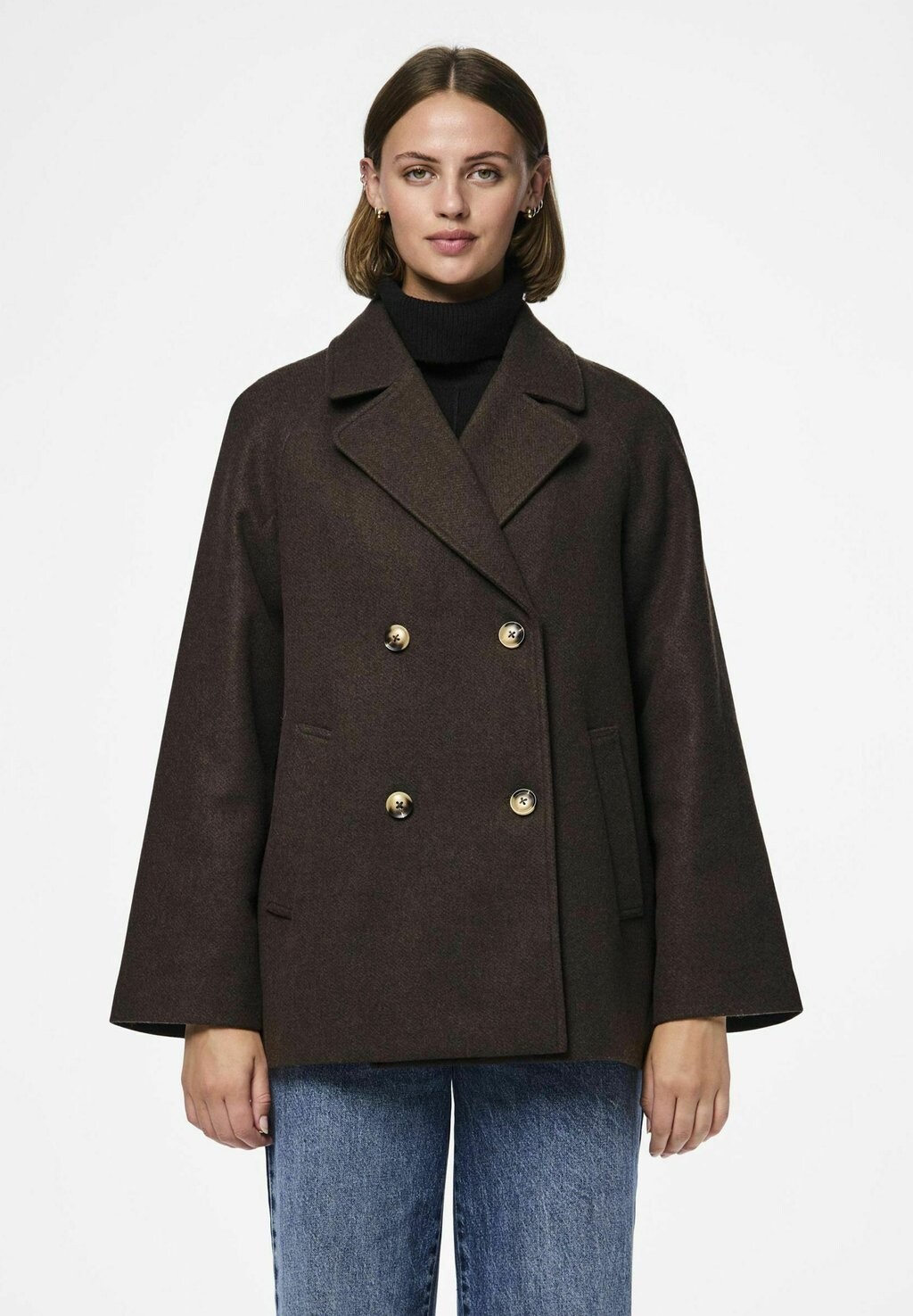 

Классическое пальто Pieces, коричневый