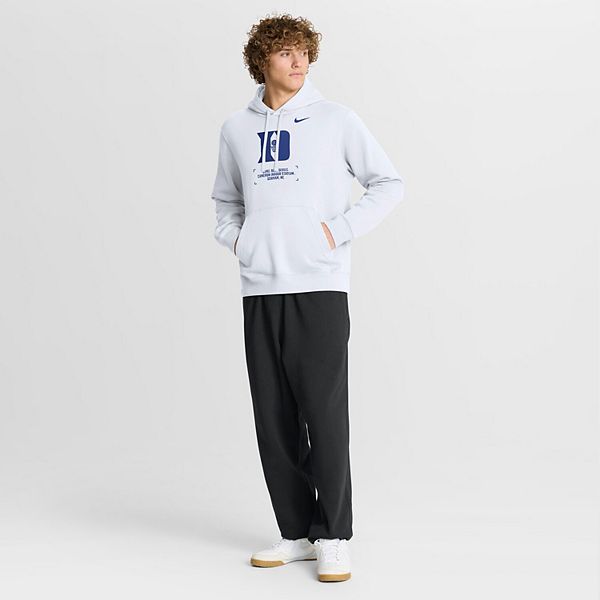 Мужской белый баскетбольный худи duke blue devils two-hit club fleece Nike — фото 4