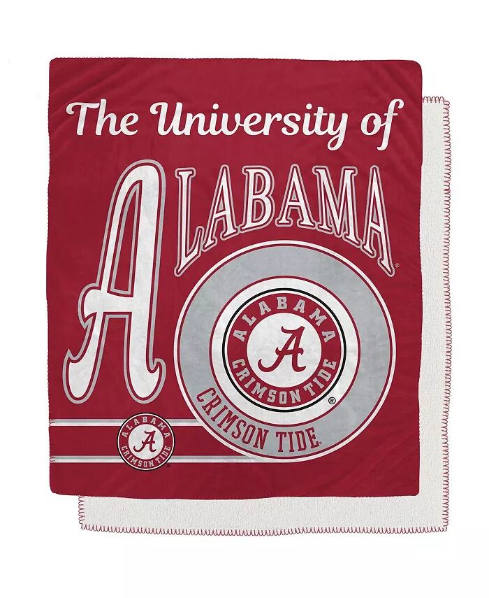 

Фланелевое флисовое одеяло из шерпа с эмблемой Alabama Crimson Tide размером 50 x 60 дюймов в стиле ретро Pegasus Home Fashions, мультиколор