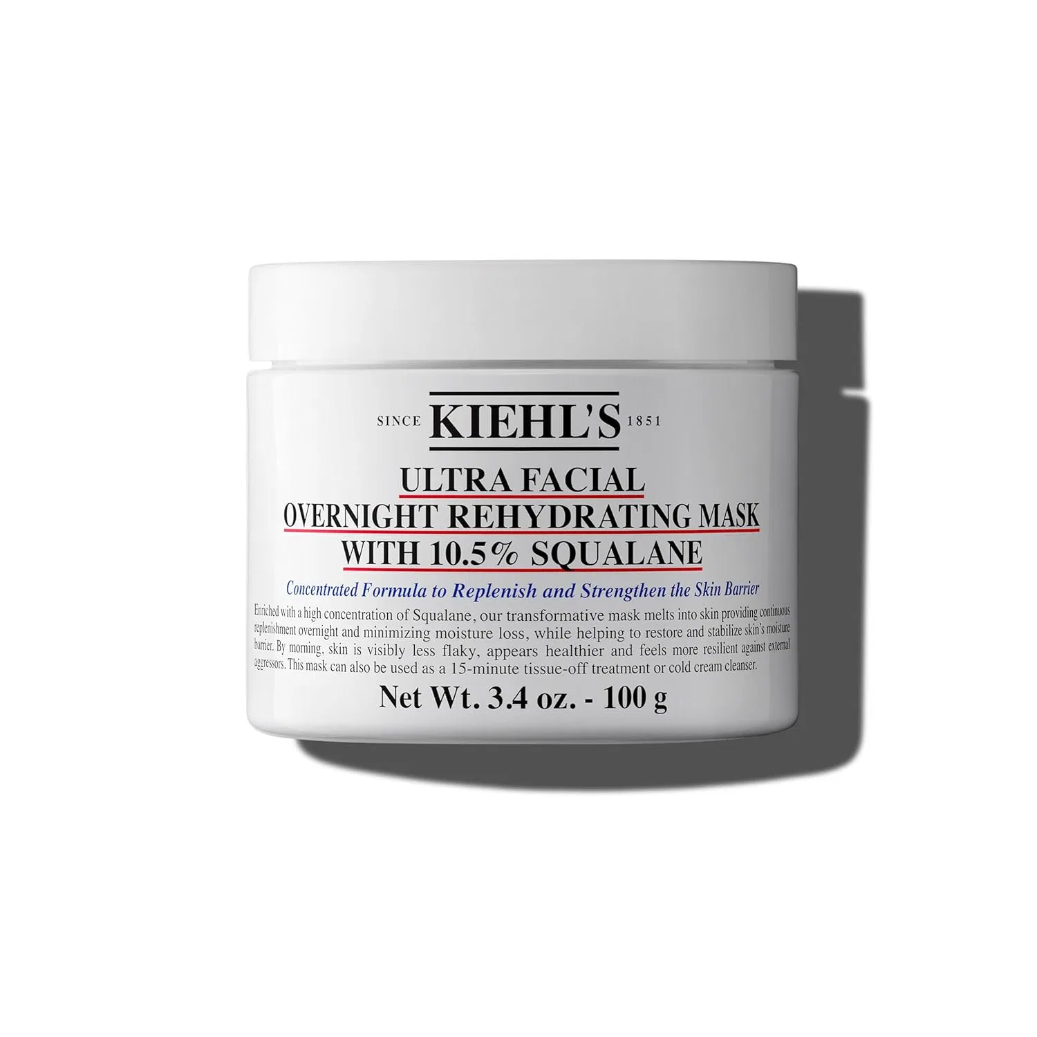 Маска для лица Kiehl's — Ночная увлажняющая «Ultra Facial» со скваланом от