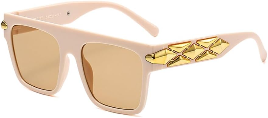 

Большие солнцезащитные очки в стиле ретро для женщин и мужчин, модные солнцезащитные очки, мужские солнцезащитные очки с защитой от УФ-излучения UV400 для женщин MTZJH, Beige Brown