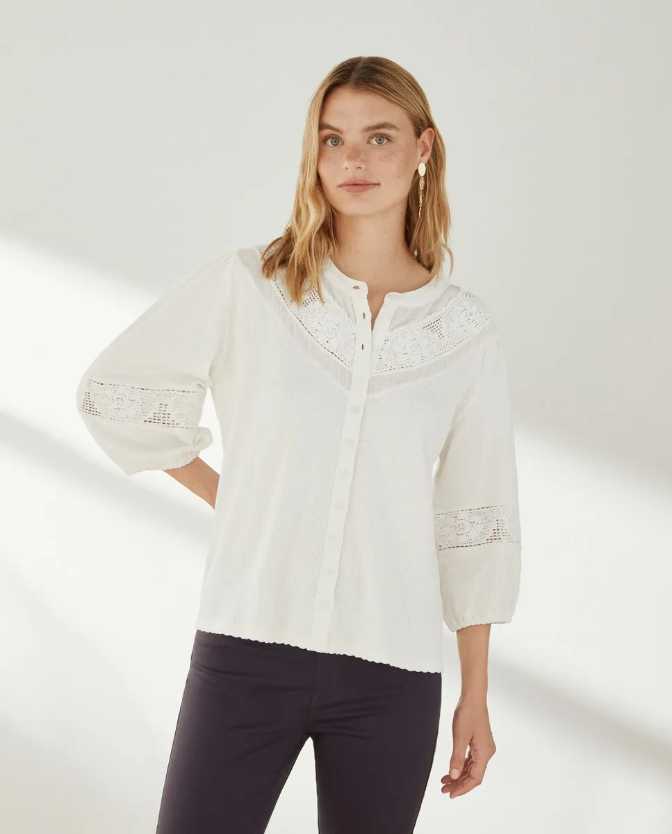 

Романтическая женская футболка Southern Cotton, цвет Blanco roto