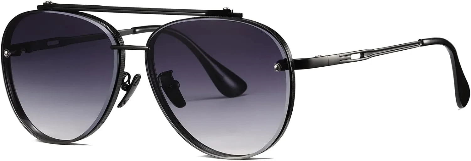 

Солнцезащитные очки-авиаторы GTAND Fashion Cool Gradient для женщин, винтажные классические металлические солнцезащитные очки, C1 Black Frame/Gradient Gray Lens