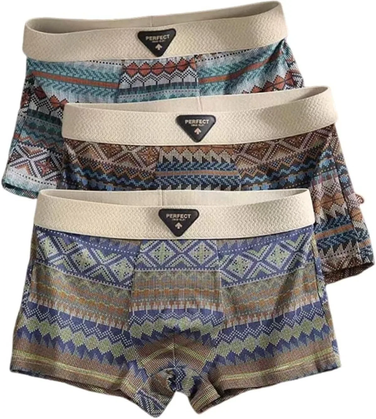 Боксеры, хлопковые, Retro Pattern Design, 3pc-a