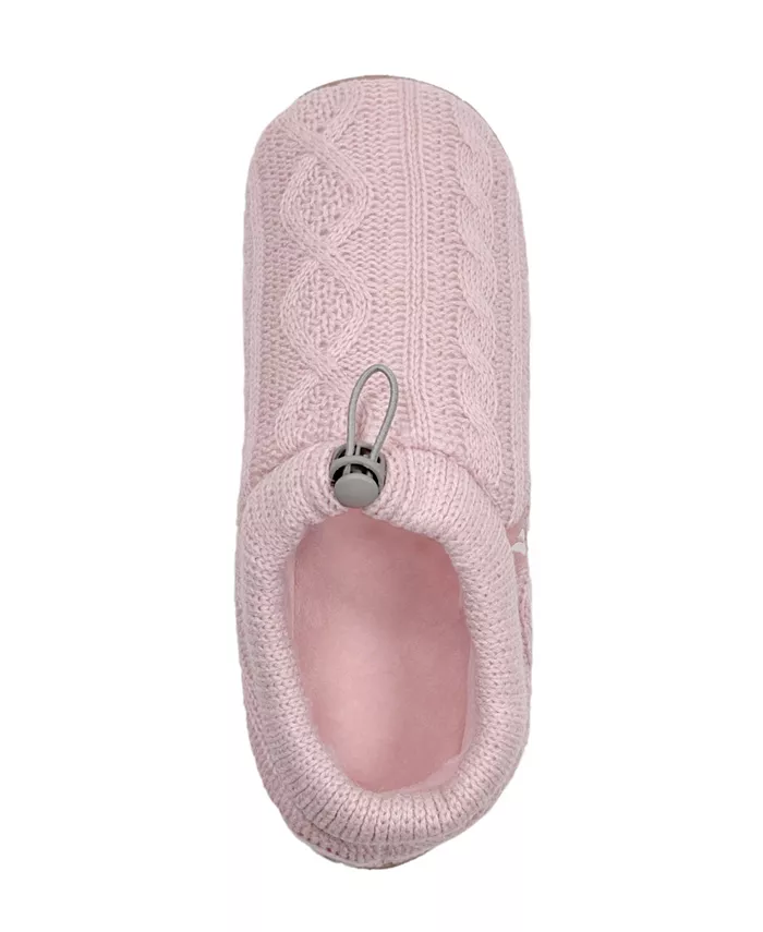 Женские тапочки Ava Cable Knit на шнурке Heat Holders, розовый — фото 2
