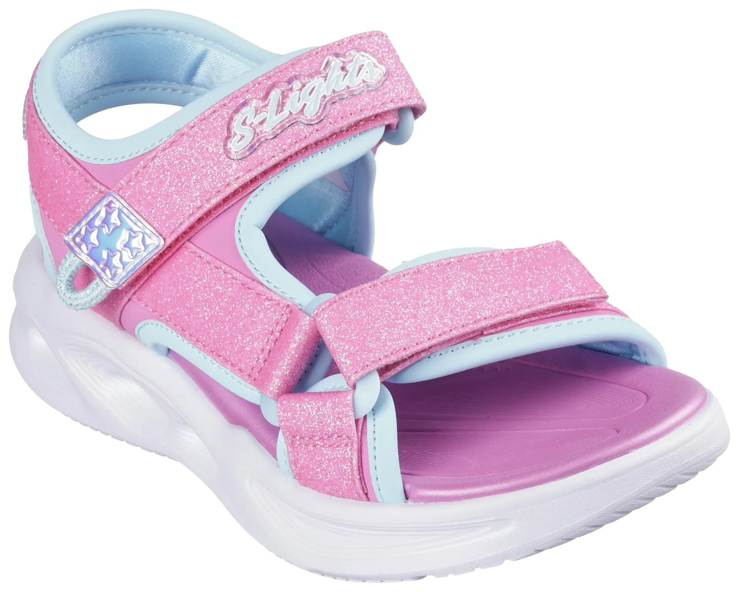 

Детские сандалии Skechers "SOLA GLOW SANDAL", летняя обувь, обувь на липучке, сандалии, с блестками и функцией мигания Skechers Kids, цвет Rosa-Mint