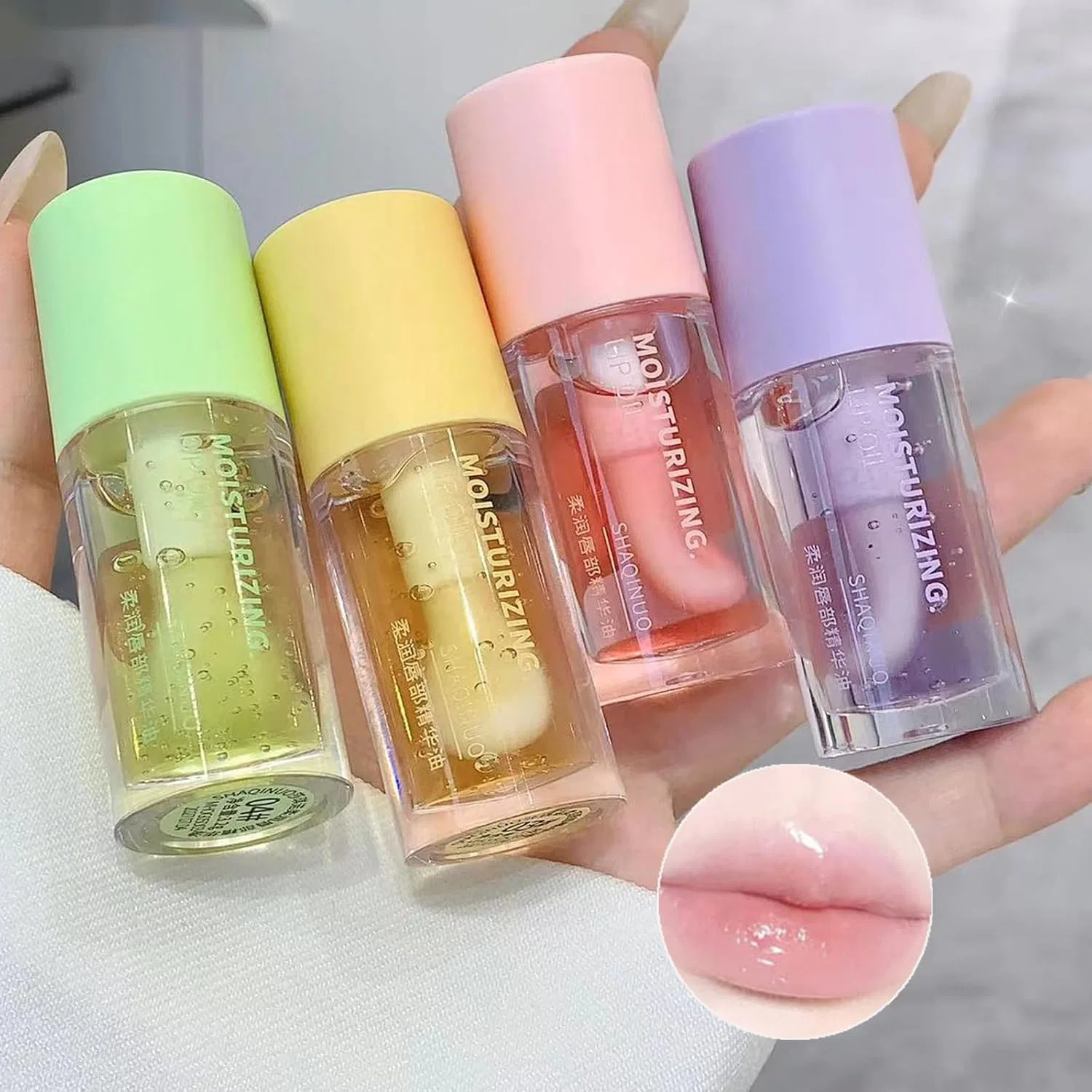 Блеск для губ Dulele Plumping Lip Glow Oil, многоцветный, 4 шт