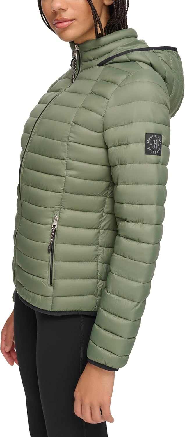Женская стеганая куртка-пуховик Tommy Hilfiger на молнии, Basil — фото 3