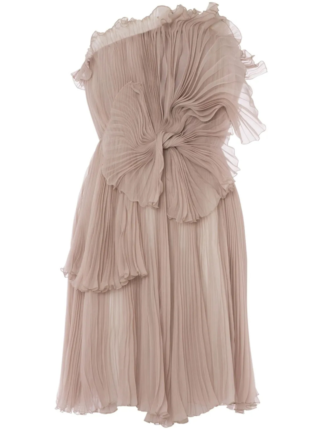 

Alberta Ferretti плиссированное платье мини, нейтральный