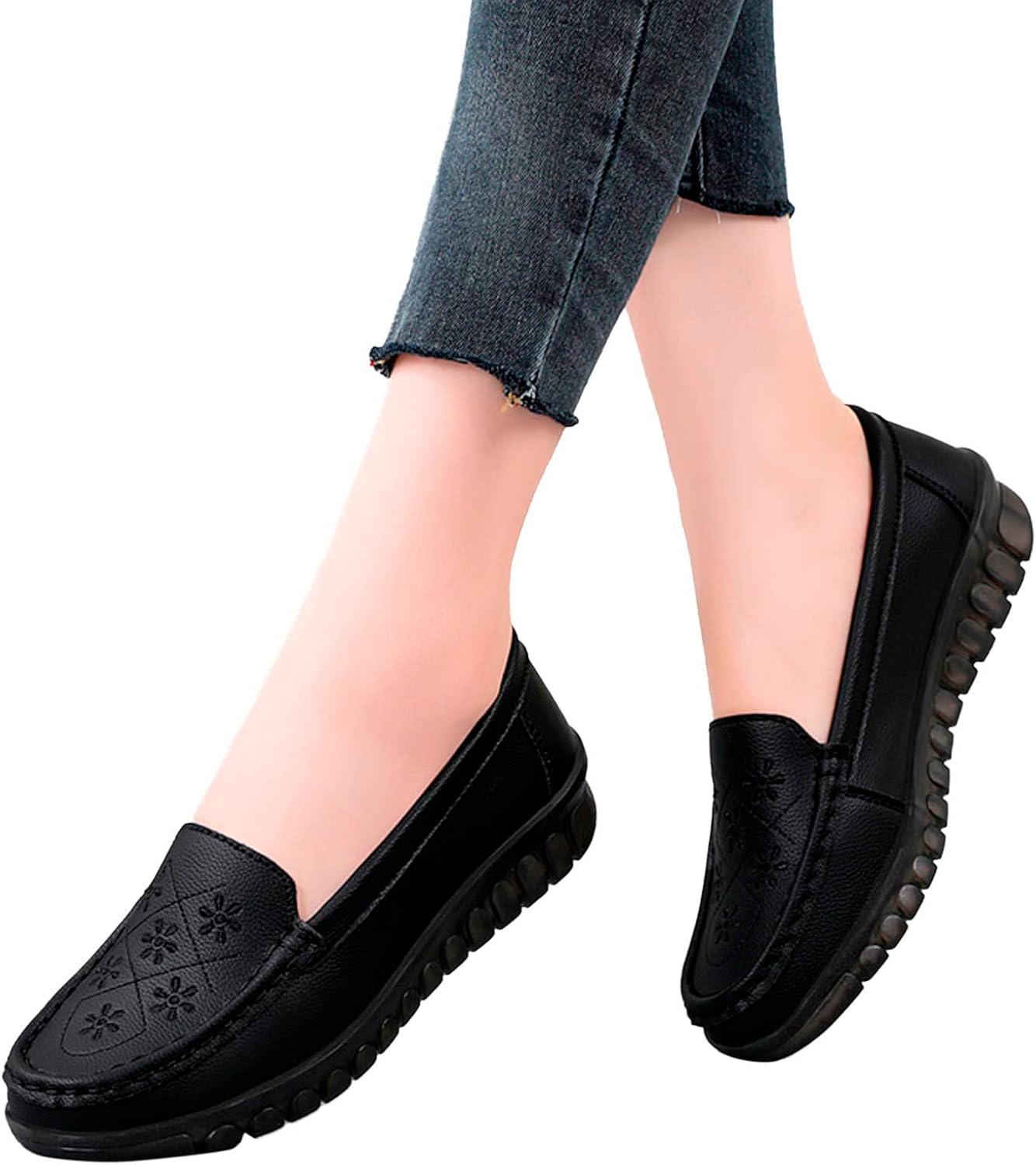 

Женские лоферы Hbeylia Retro Slip On, модные повседневные туфли с крупной пуговицей, дышащая ткань, нарядные туфли-оксфорды, удобные балетки для работы, для медсестры, черный