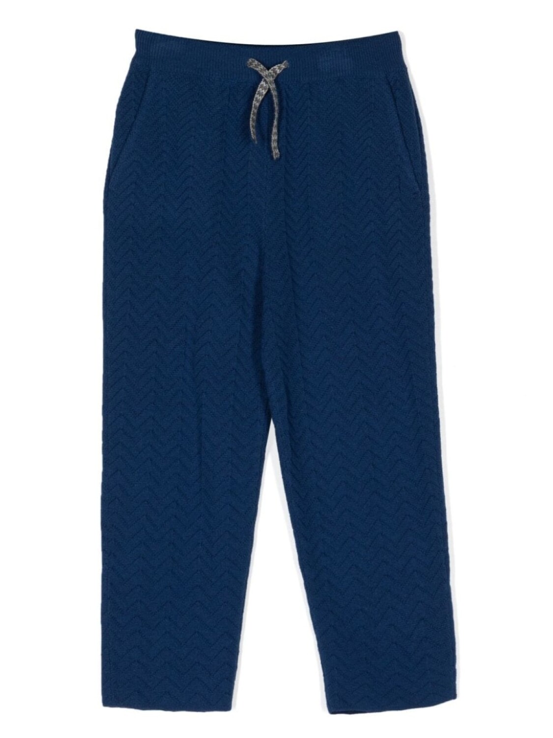 

Missoni Kids брюки с кулиской и узором зигзаг, синий