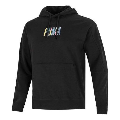 

Толстовка colorful logo hoodie 'black' Puma, черный