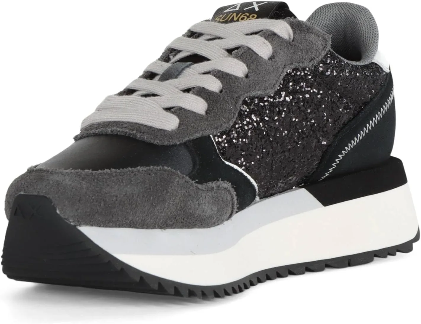 Кроссовки для бега SUN68 Big Ally Glitter в цвете Pelle/Ecopelle ORO/Marrone Donna D25SU14 Z44217, черный — фото 2