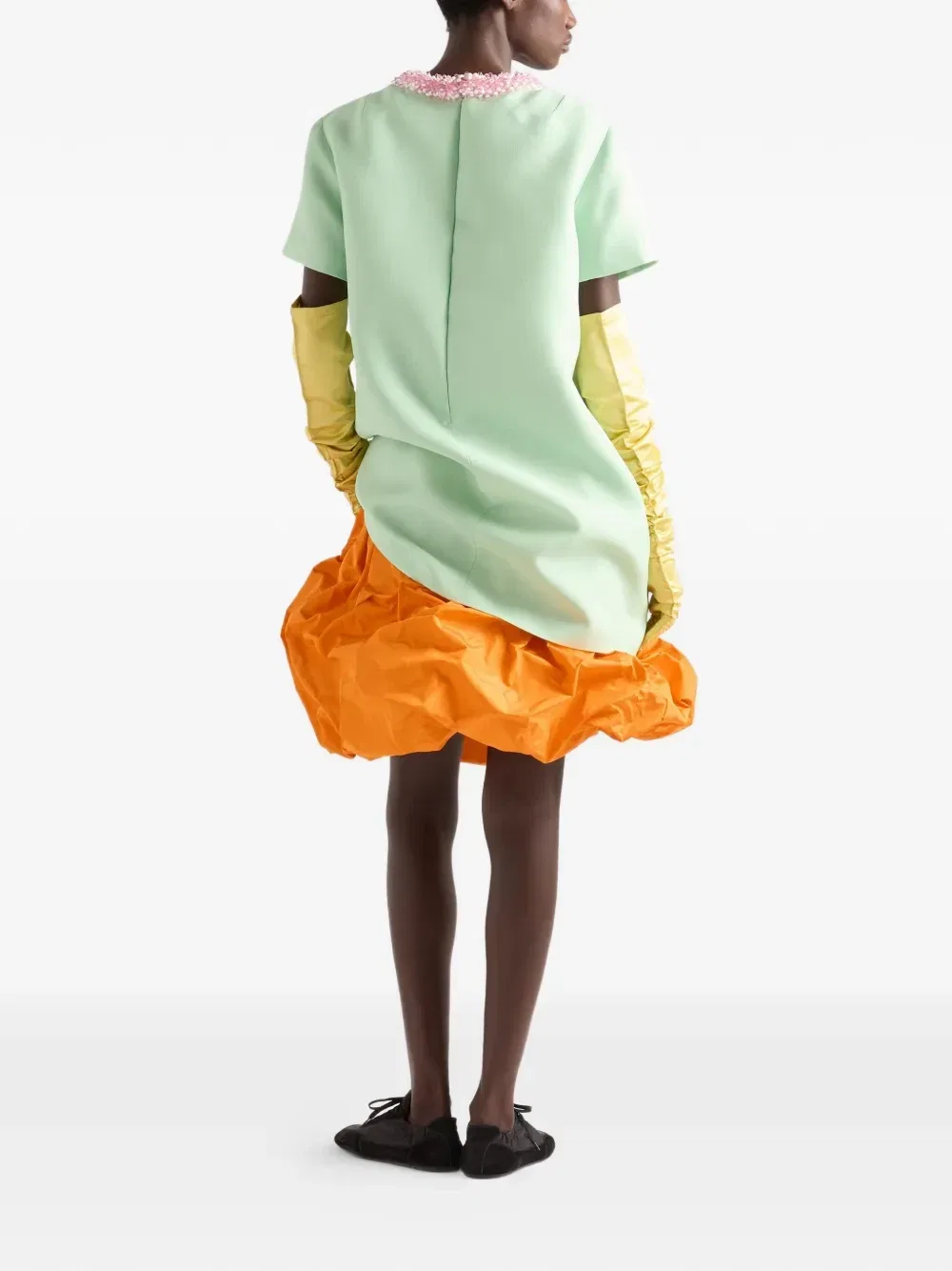 Юбка из технической тафты Prada, оранжевый — фото 3