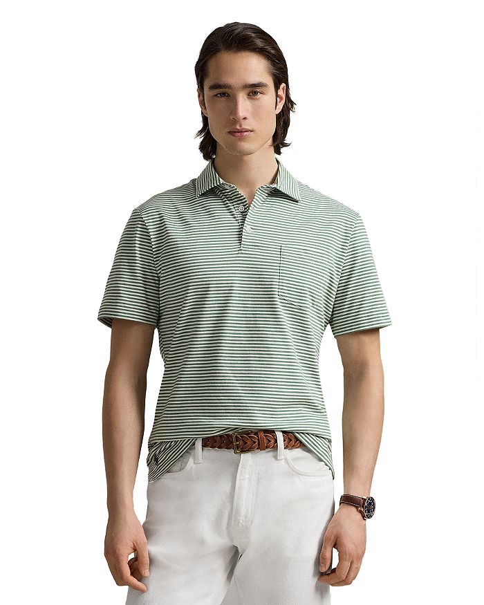 

Классическая полосатая рубашка-поло из лайкры Polo Ralph Lauren, зеленый