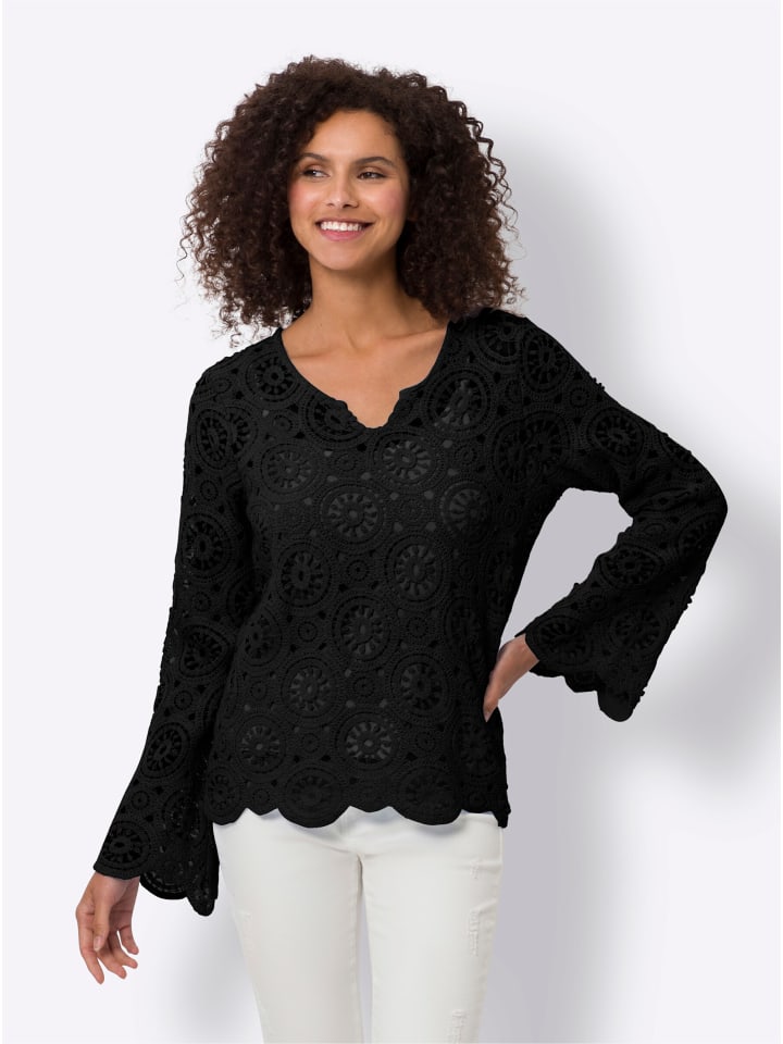 

Рубашка с длинными рукавами черного цвета Heine