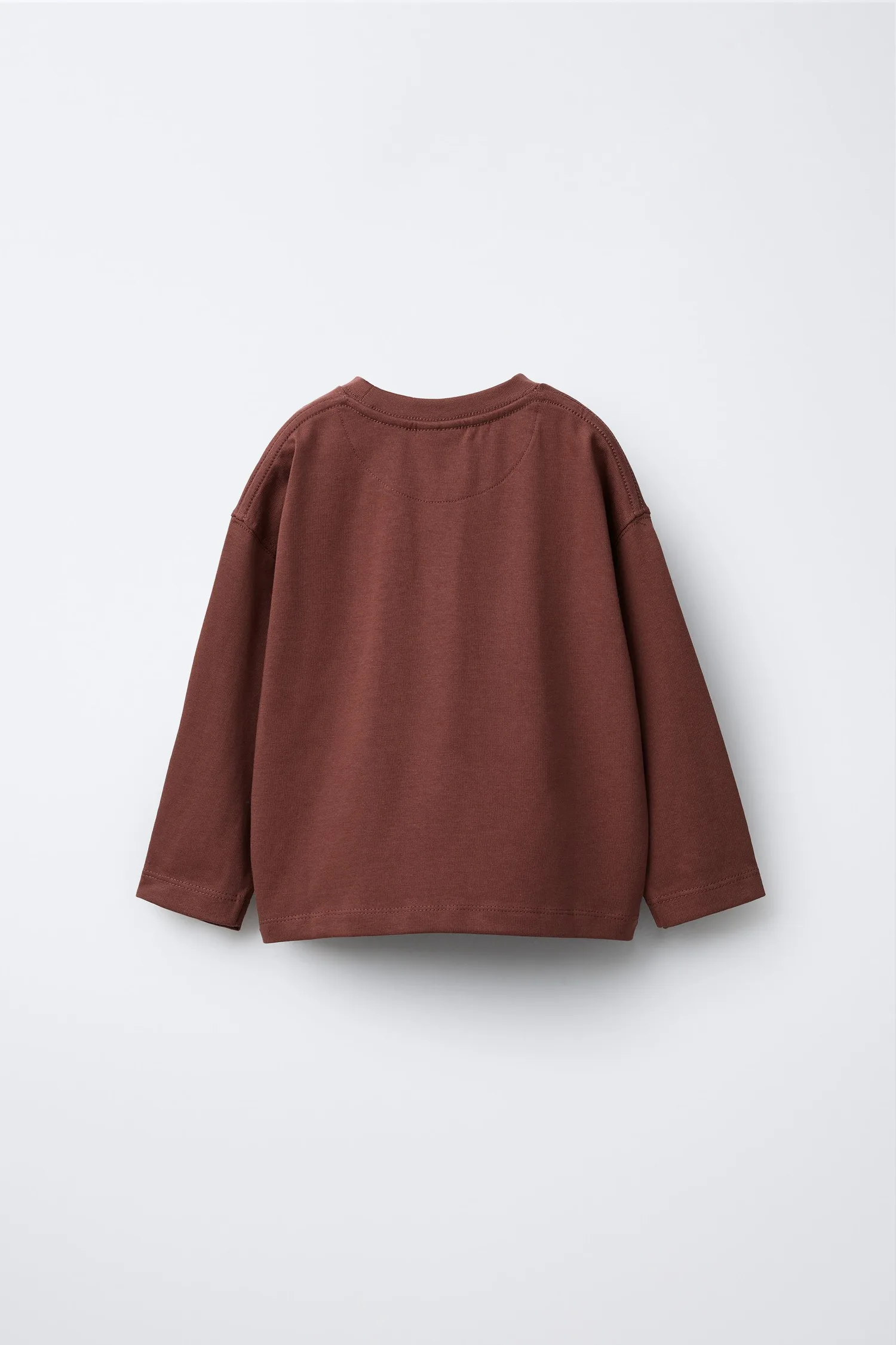 Вышитая плотная футболка Zara, светло-бордовый — фото 2