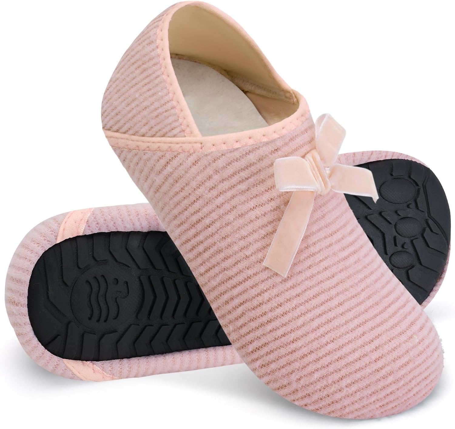 

Женские и мужские легкие уютные домашние тапочки WateLves с искусственным мехом - резиновая подошва, носки-тапочки - складные дорожные тапочки - для дома и улицы, розовый