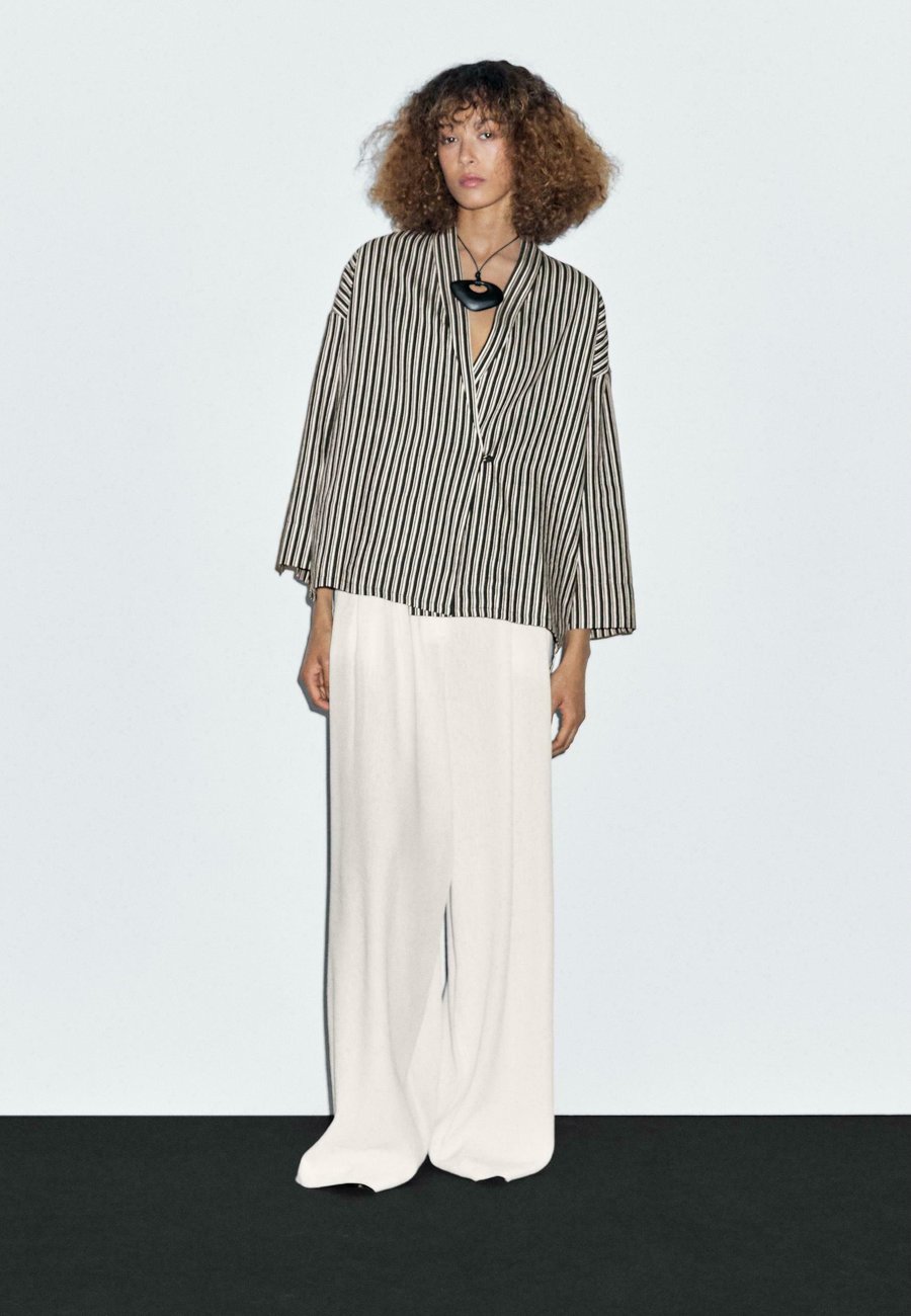 

Блуза Massimo Dutti STRIPED BLEND KIMONO, Dark Blue