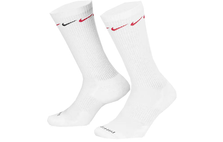 Носки Nike Printing Logo Athleisure Casual Sports Socks 3 Pairs White DH3822-902, белый — фото 2