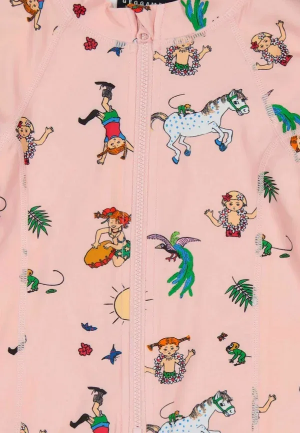 Купальник с защитой от солнца Pippi Longstocking Geggamoja, нежно-розовый — фото 3