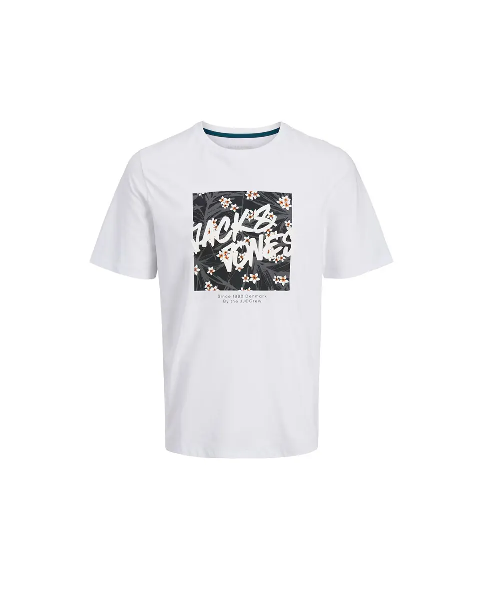 

Футболка для мальчиков с короткими рукавами и принтом спереди Jack & Jones, белый