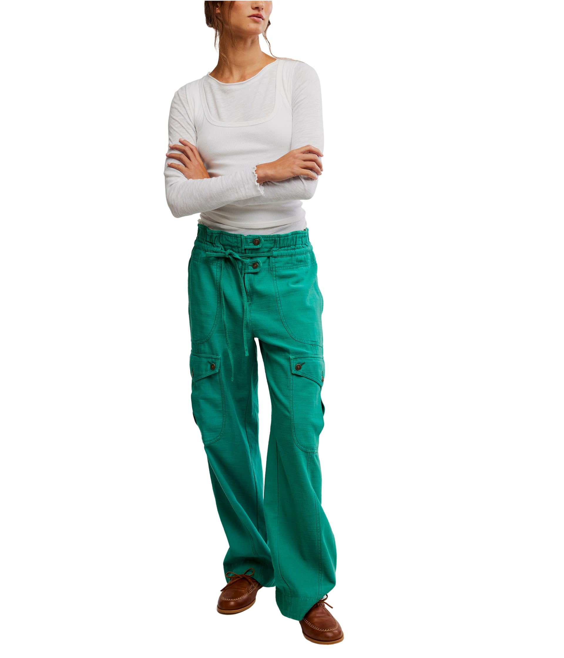 

Брюки Free People Park Ave Pants, Golf Green
