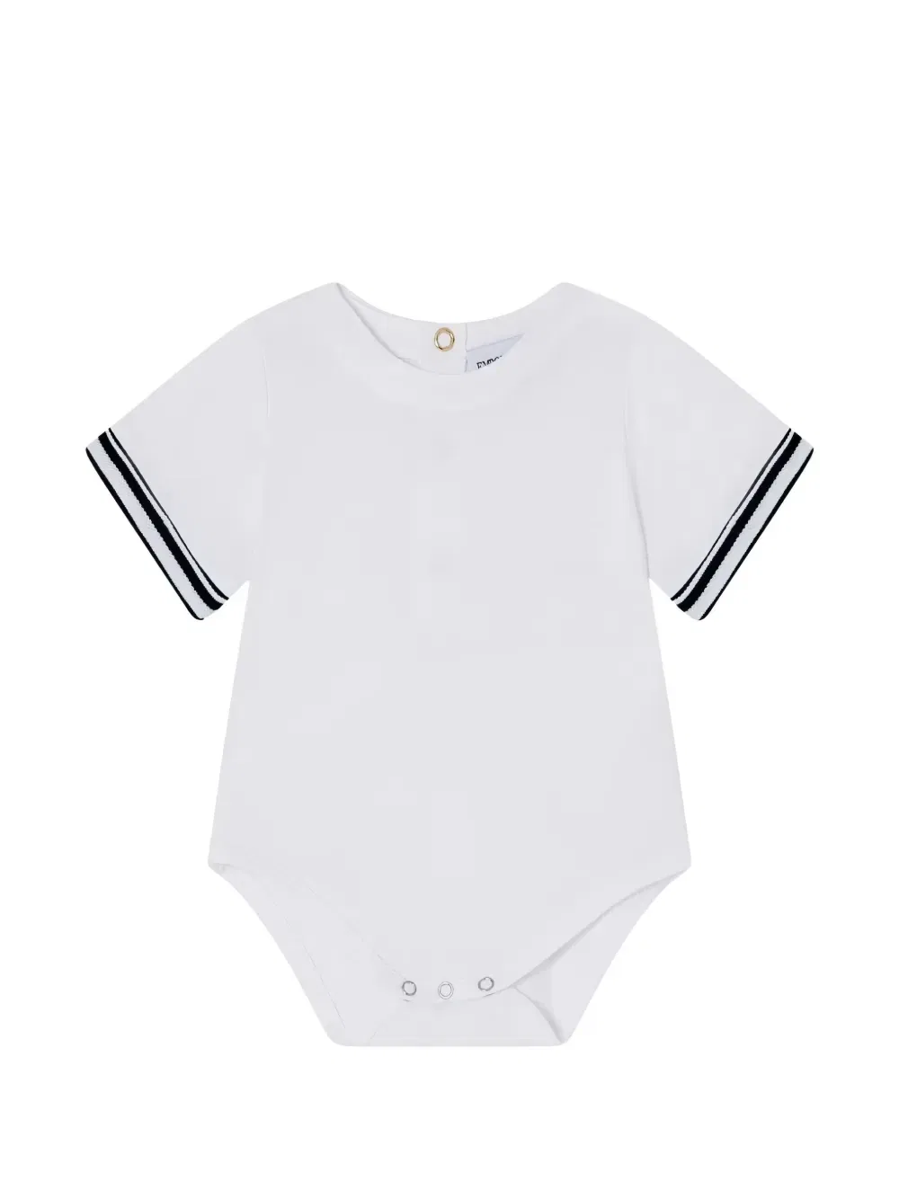 Комплект из полосатого ромпера и футболки Emporio Armani Kids, синий — фото 4