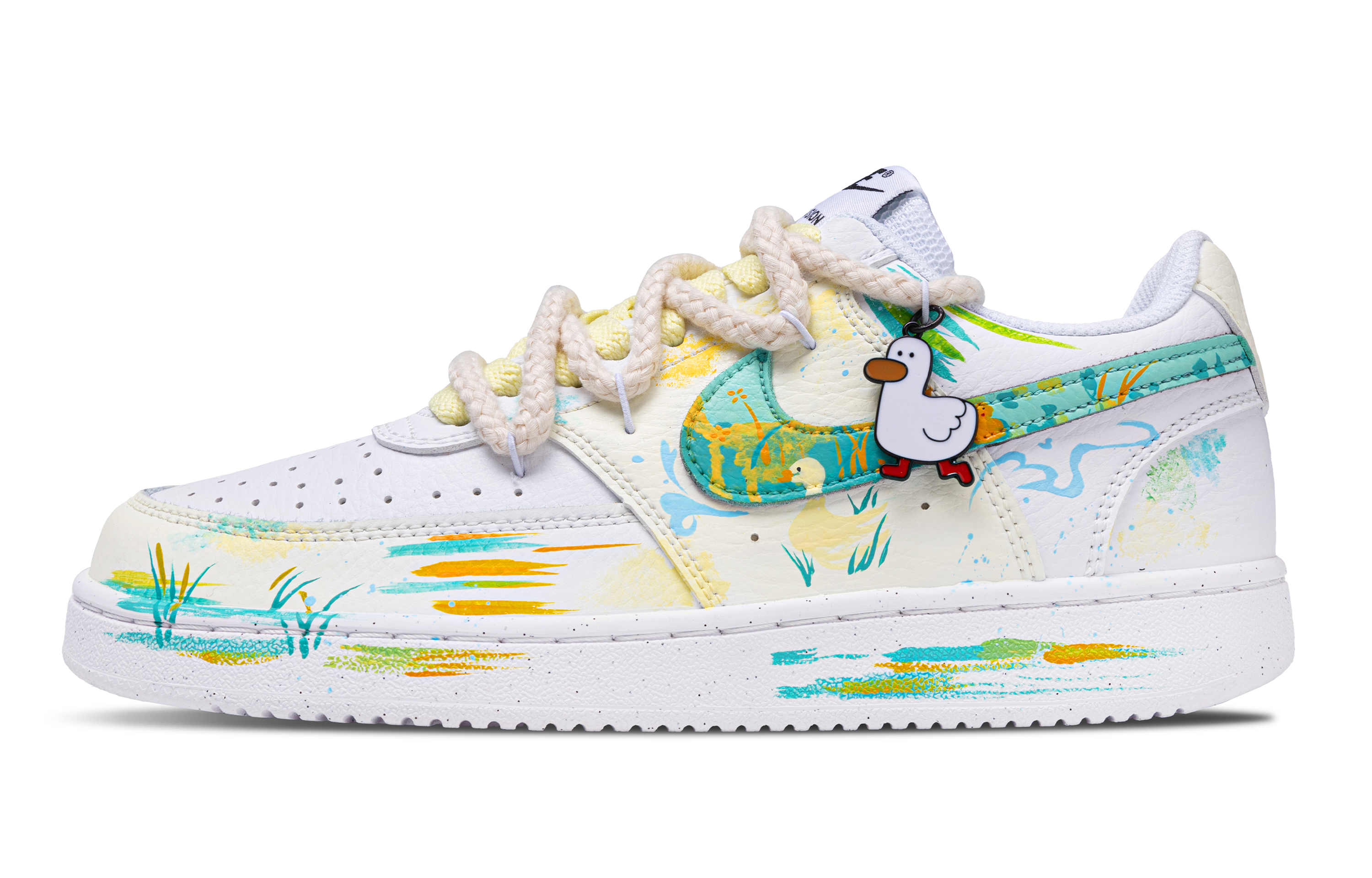 

Nike Кроссовки Court Vision 1 Spring Field Duck с низким верхом, противоскользящие, износостойкие, мужские, светло-желтые