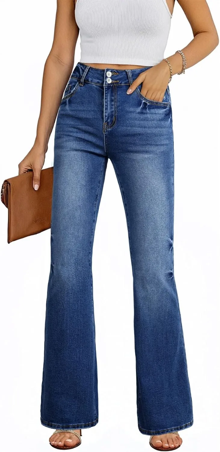 

EVALESS Женские джинсы-клеш с высокой талией