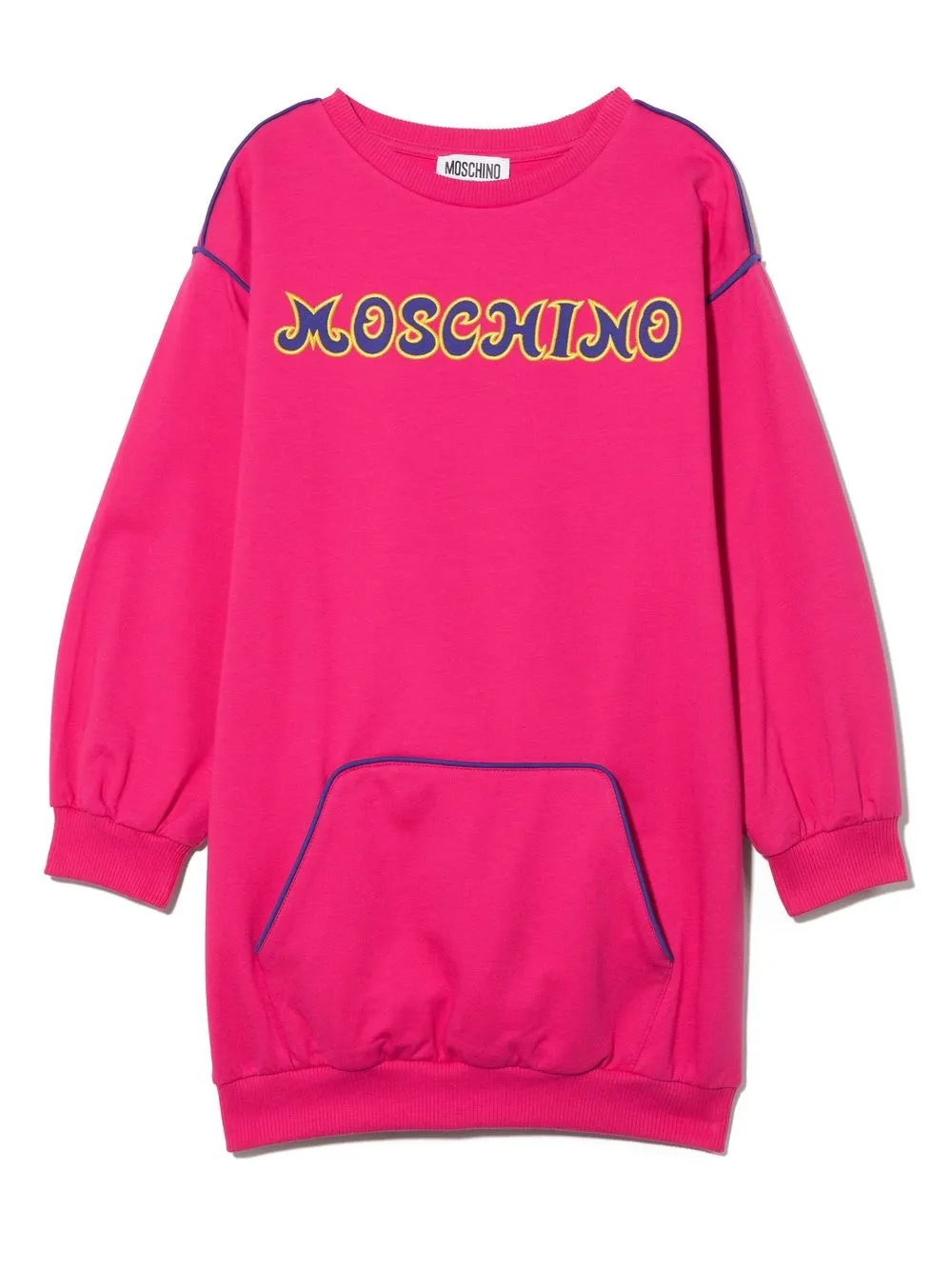 

Платье-джемпер с вышитым логотипом Moschino Kids, розовый