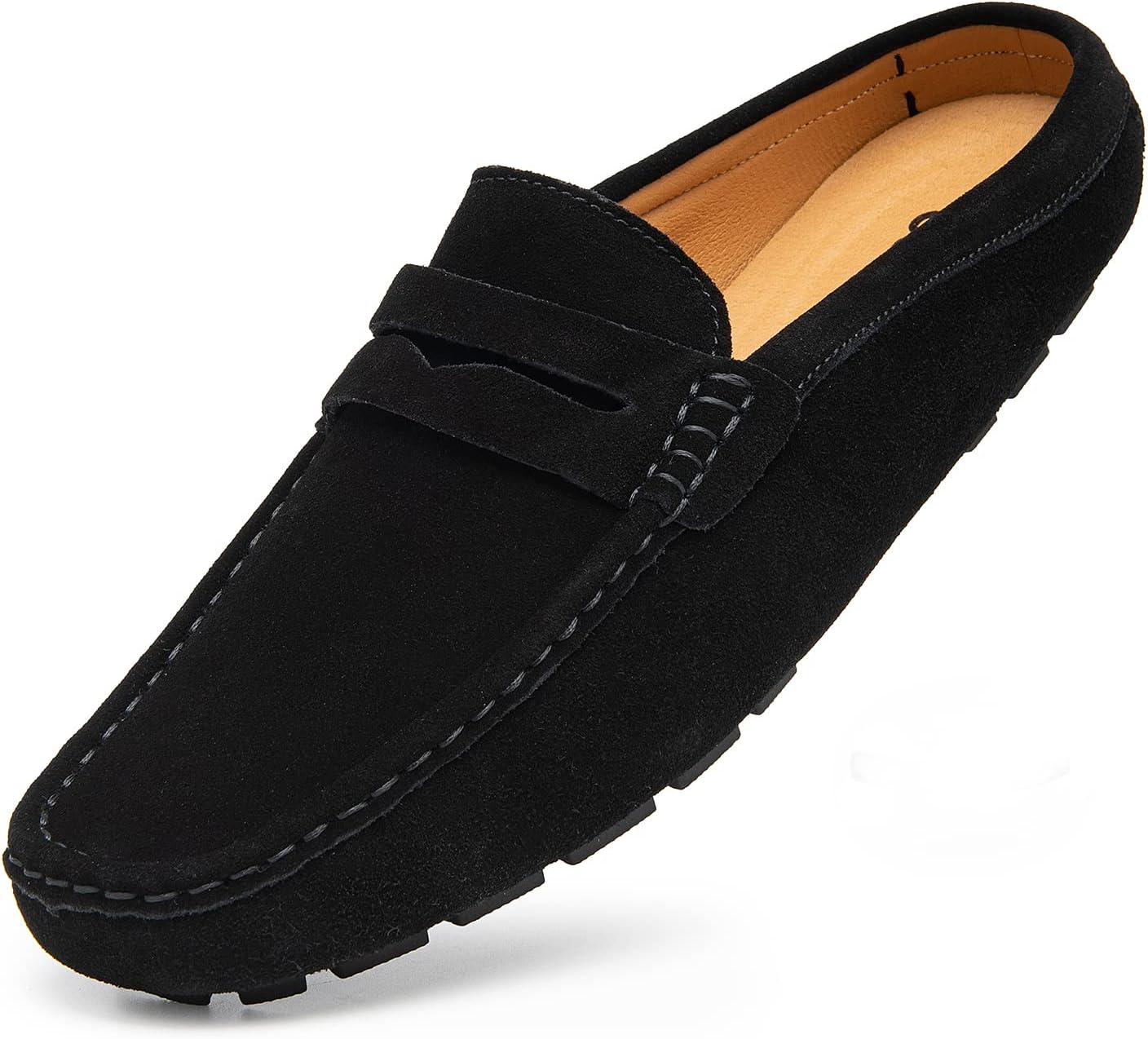 

Мужские слиперы Go Tour из замши ручной работы с кожей, дышащие туфли на плоской подошве, повседневные лоферы, черный