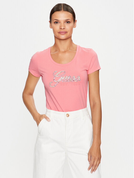 

Футболка узкого кроя Guess, розовый