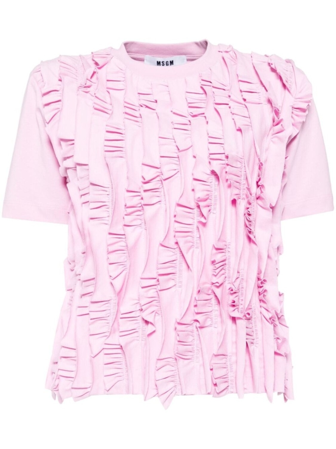 

MSGM футболка с оборками, розовый