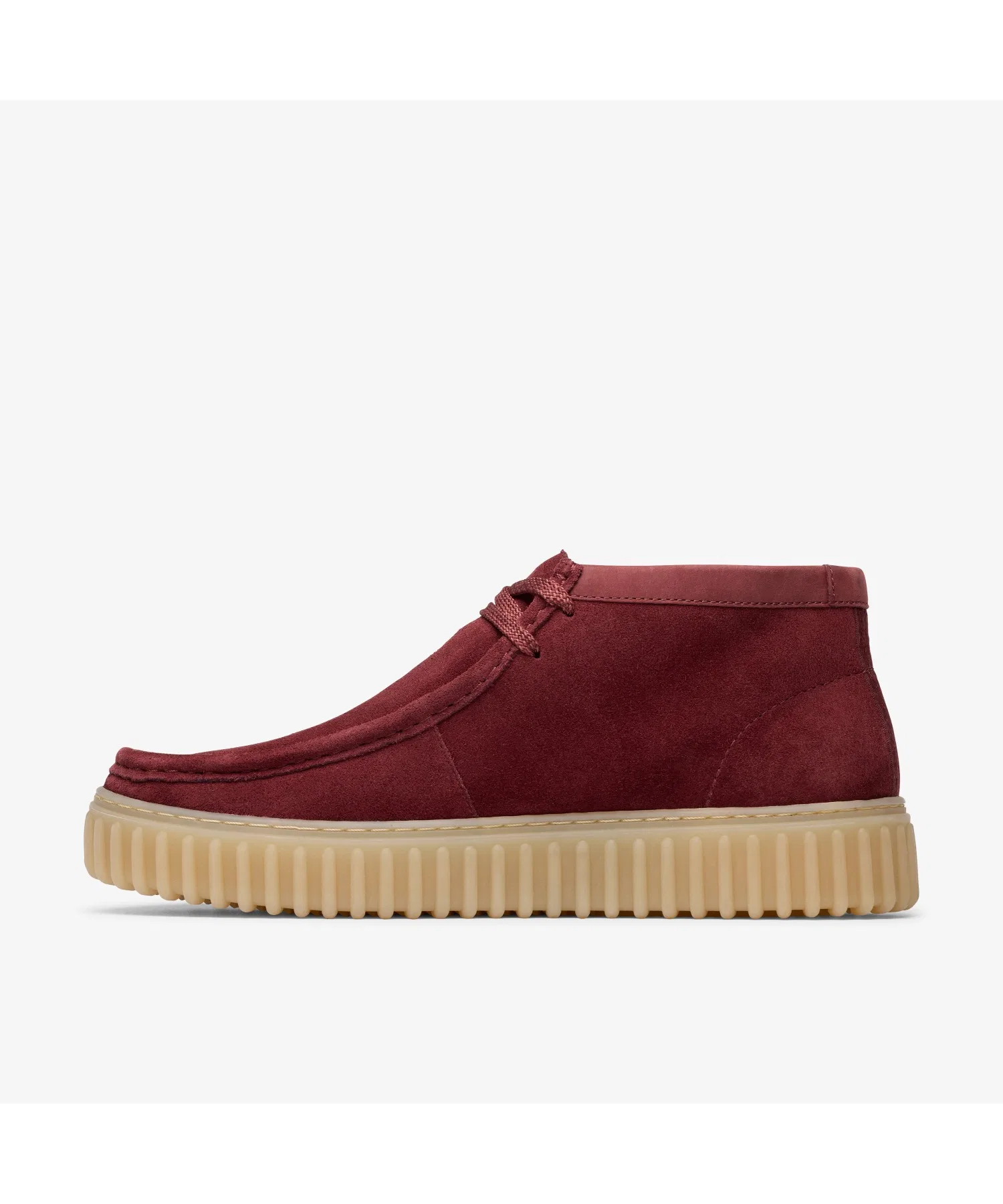 Мужские мокасины из замши Clarks Torhill Hi винного цвета — фото 2