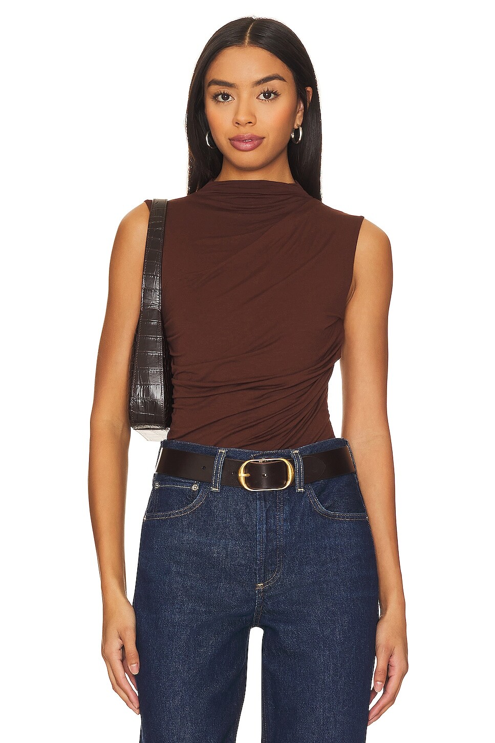 

Топ Enza Costa Sleeveless Twist, цвет Saddle Brown