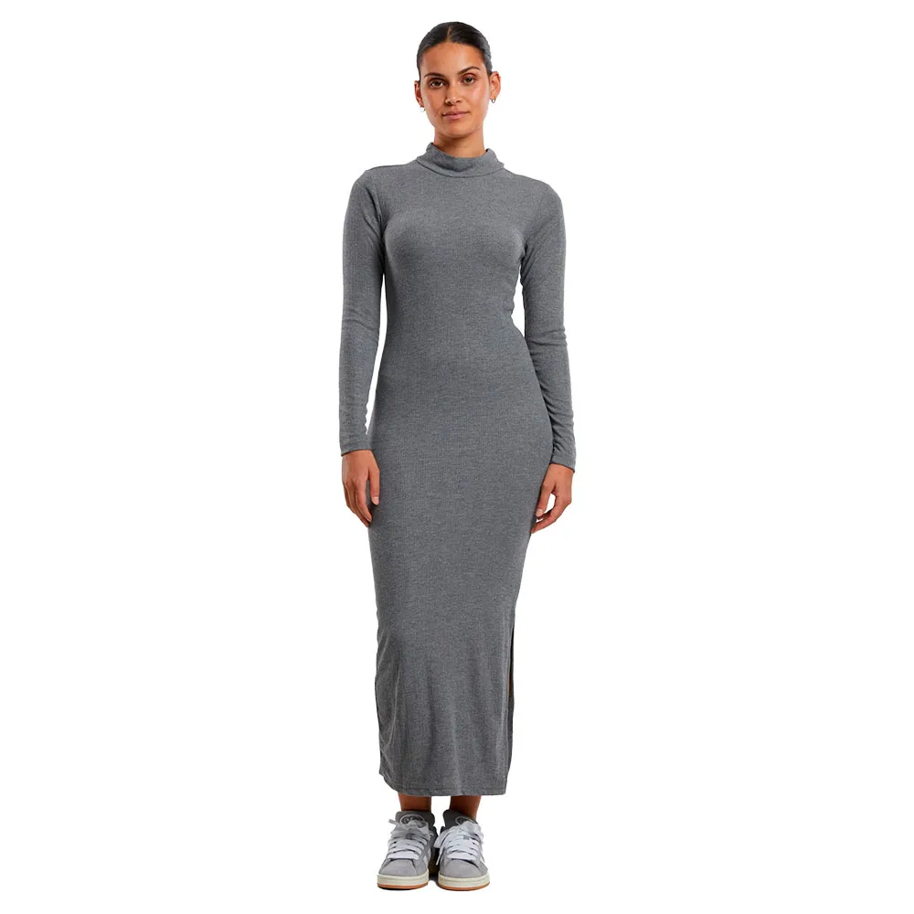 

Платье Urban Classics Rib Mockneck long sleeve midi, серый