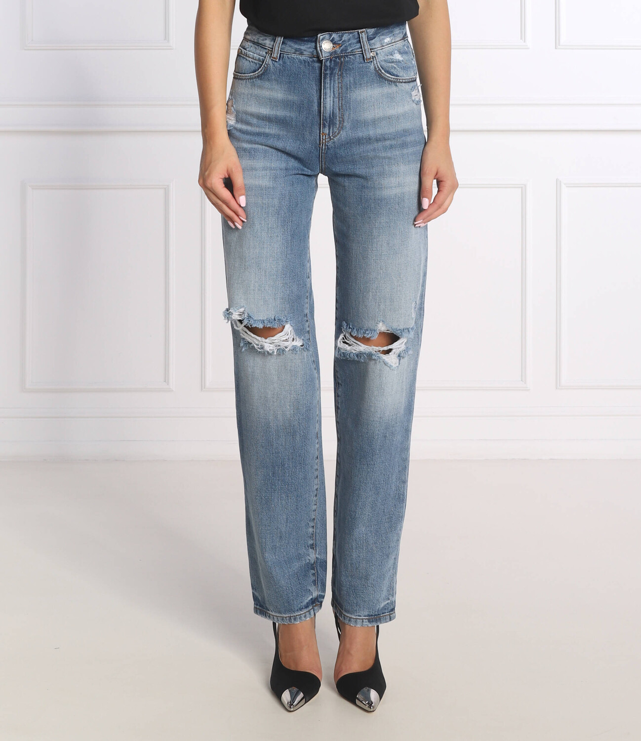 

Джинсы Pinko barbra boyfriend fit, синий