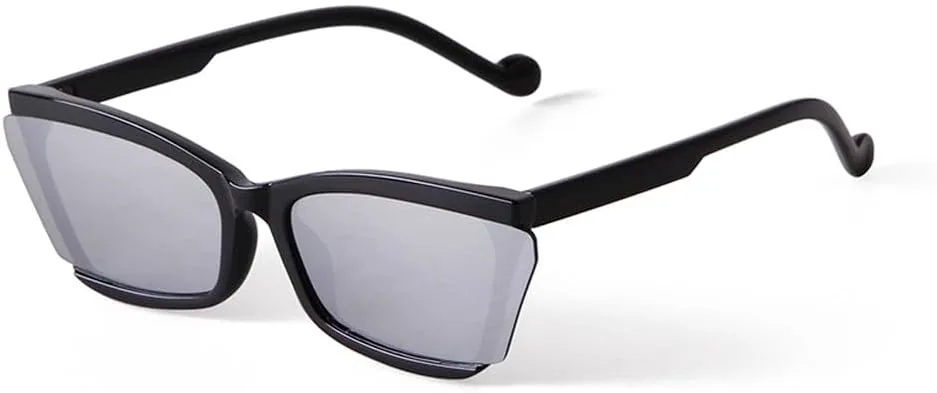 

Винтажные солнцезащитные очки «кошачий глаз» с зеркальными линзами, модные белые солнцезащитные очки в полуободковой оправе для женщин и мужчин TKKTLLT, C4