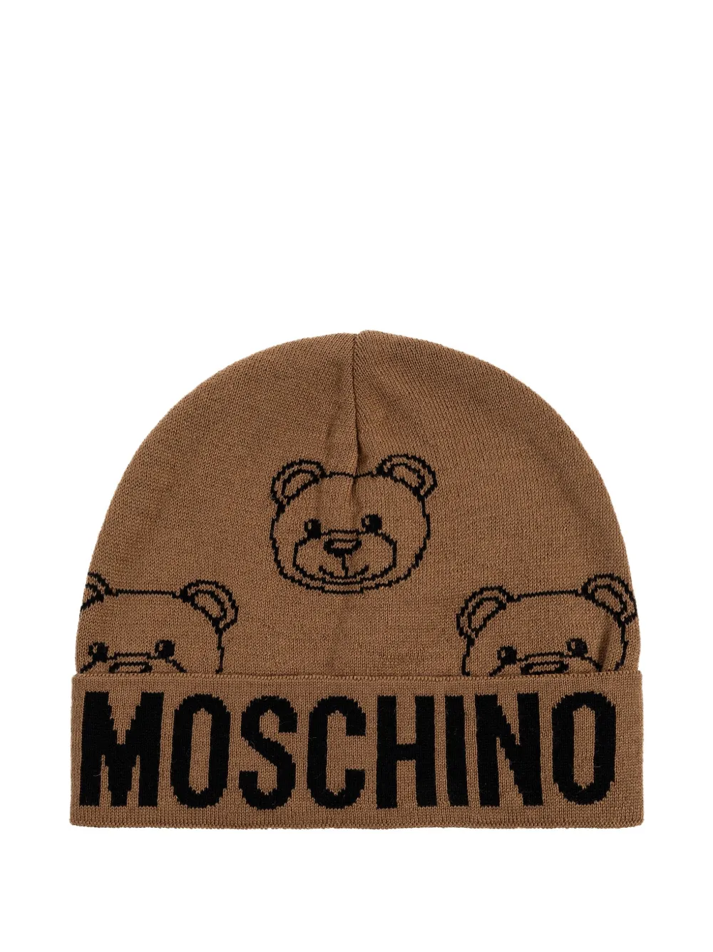 

Шапка с логотипом и принтом Тедди Moschino, коричневый