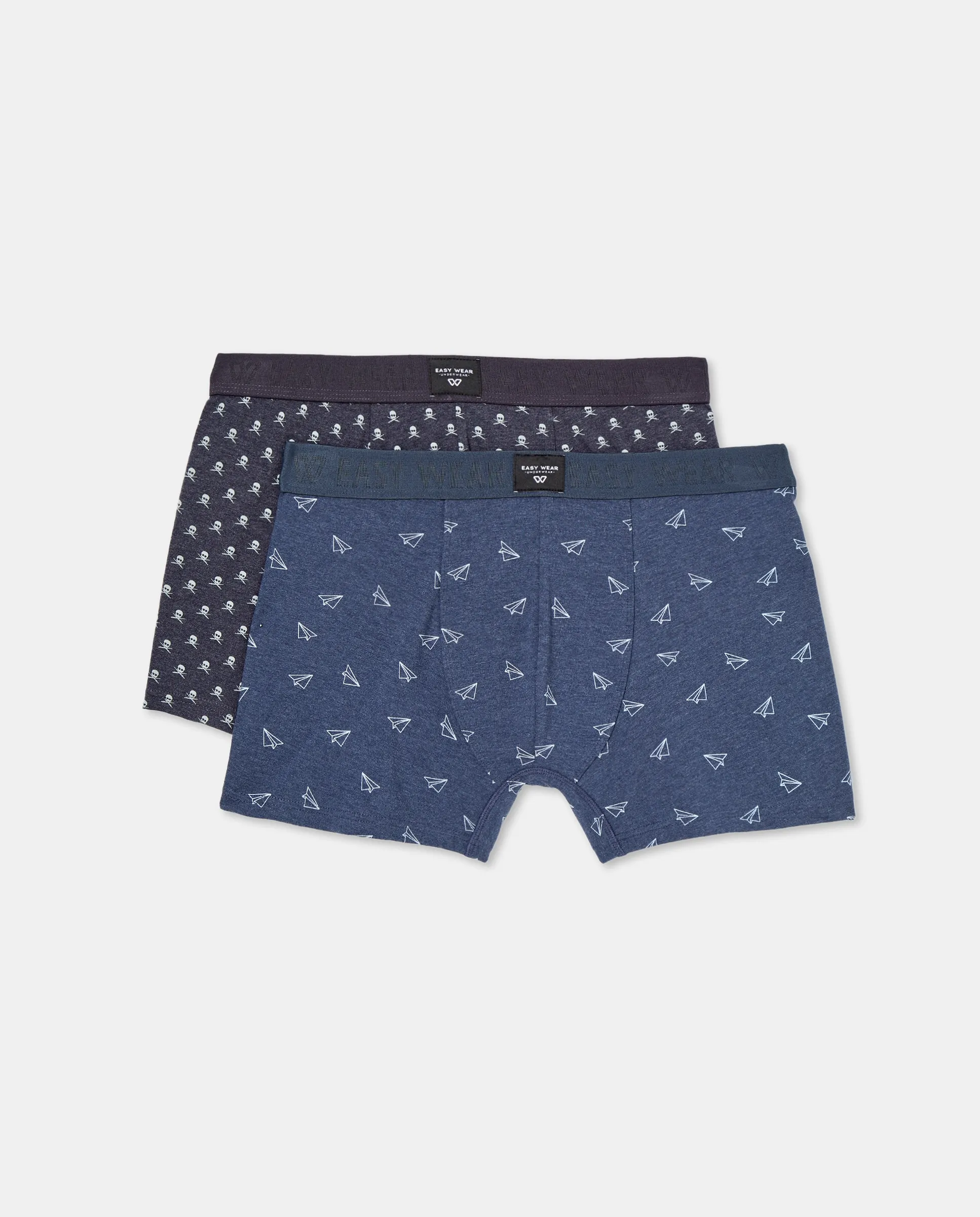 

Комплект из двух эластичных боксеров для мужчин с принтом Easy Wear, темно-синий