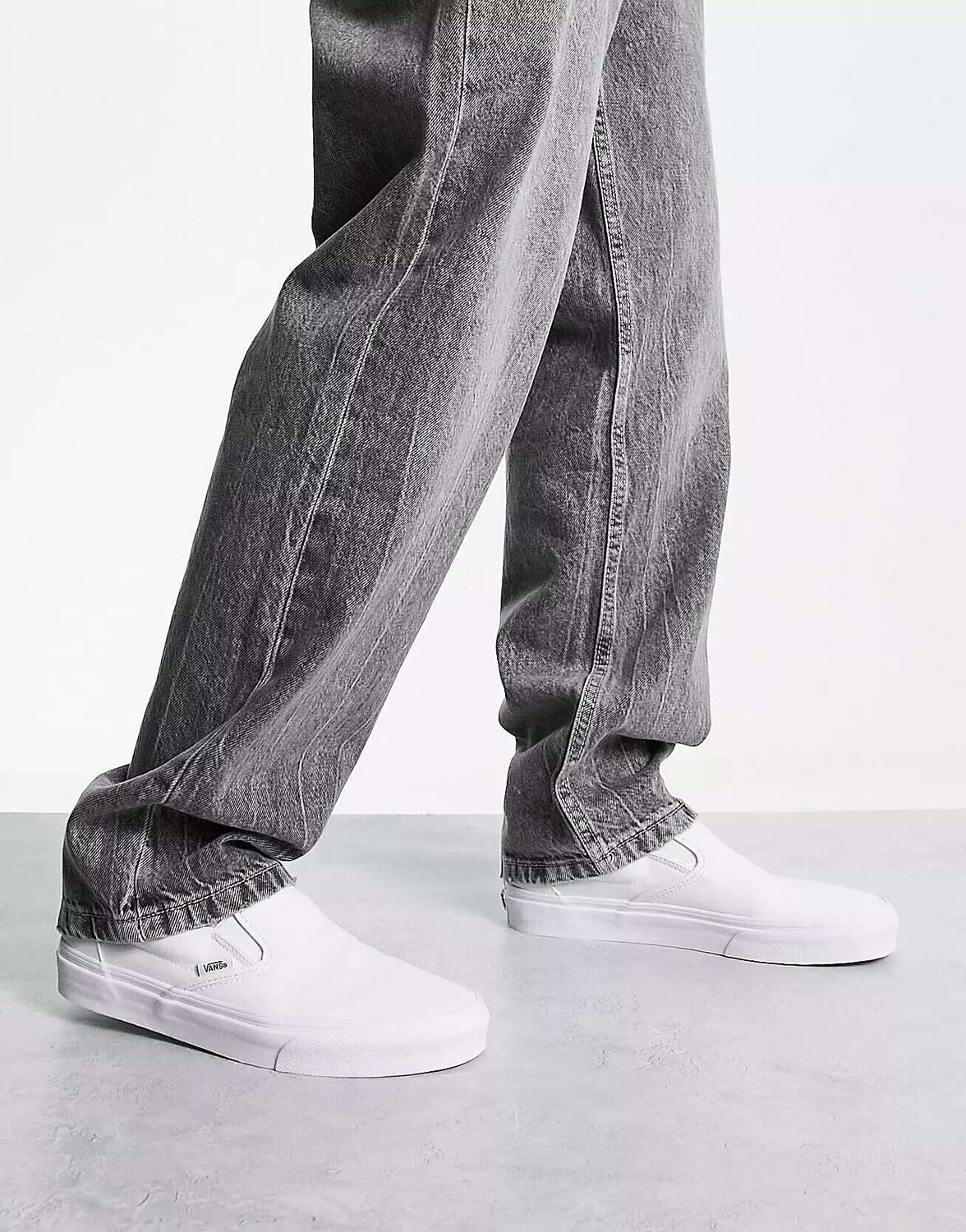 Белые плимсоллы без шнуровки Vans Classic