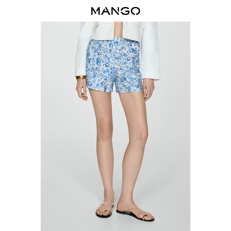 

Женские шорты Mango с цветочным принтом, синий