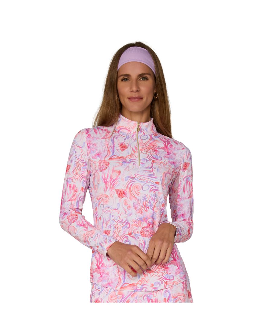 

Топ с длинными рукавами и воротником-стойкой от G Lifestyle G Lifestyle Clothing, Pink coral reef