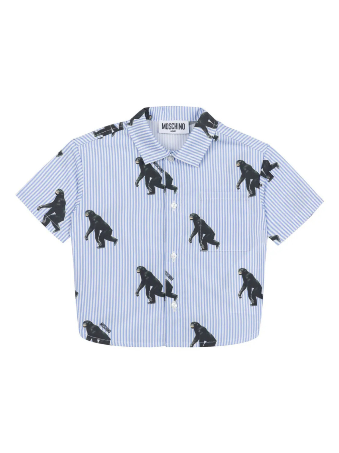 

Moschino Kids рубашка в полоску, синий