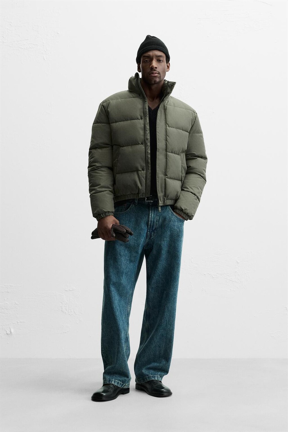 

Утепленная куртка свободного кроя ZARA, темный хаки