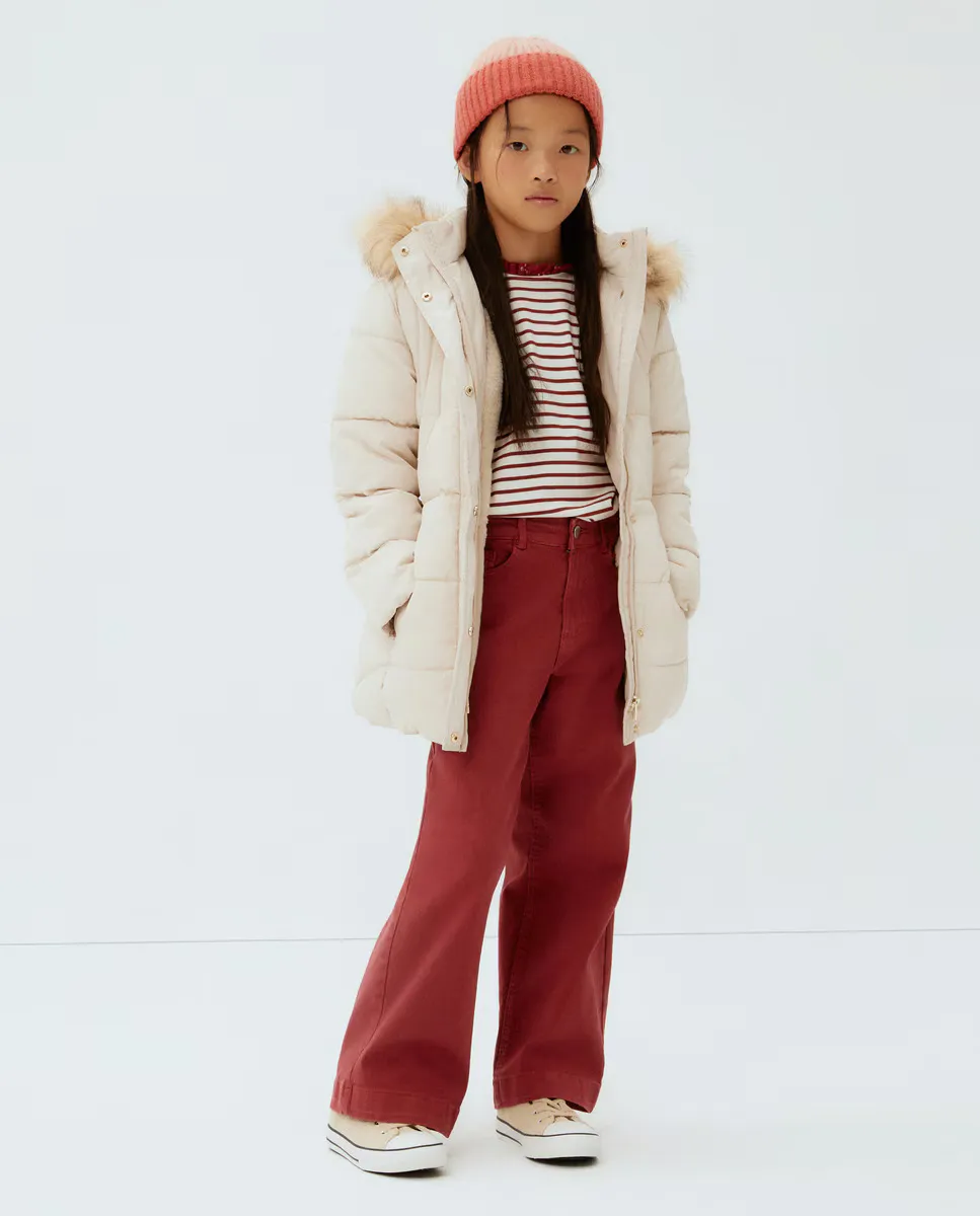 

Длинная парка для девочки с поясом Kids El Corte Inglés, цвет 120 Crudo