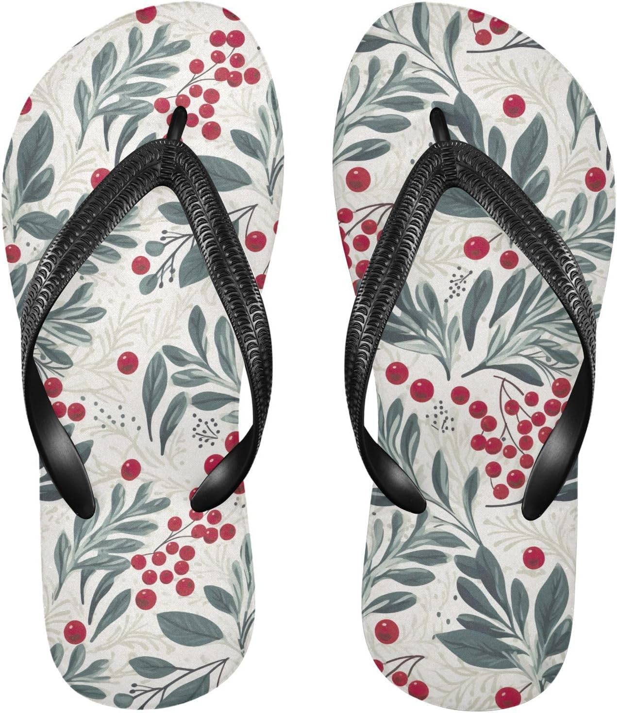 

Женские и мужские шлепанцы SPRIPORT с листьями омелы, тонкие, удобные, повседневные, с мягкой стелькой и противоскользящей резиновой подошвой, летние пляжные сандалии для прогулок на улице, Multicoloured