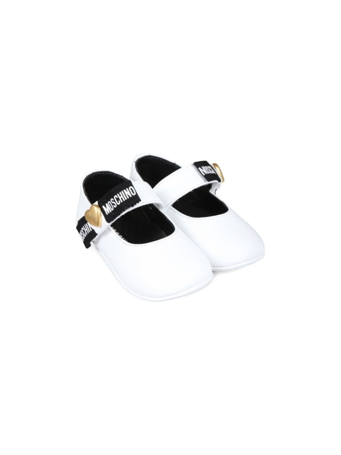 

Балетки Moschino Kids с логотипом на ленте, белый