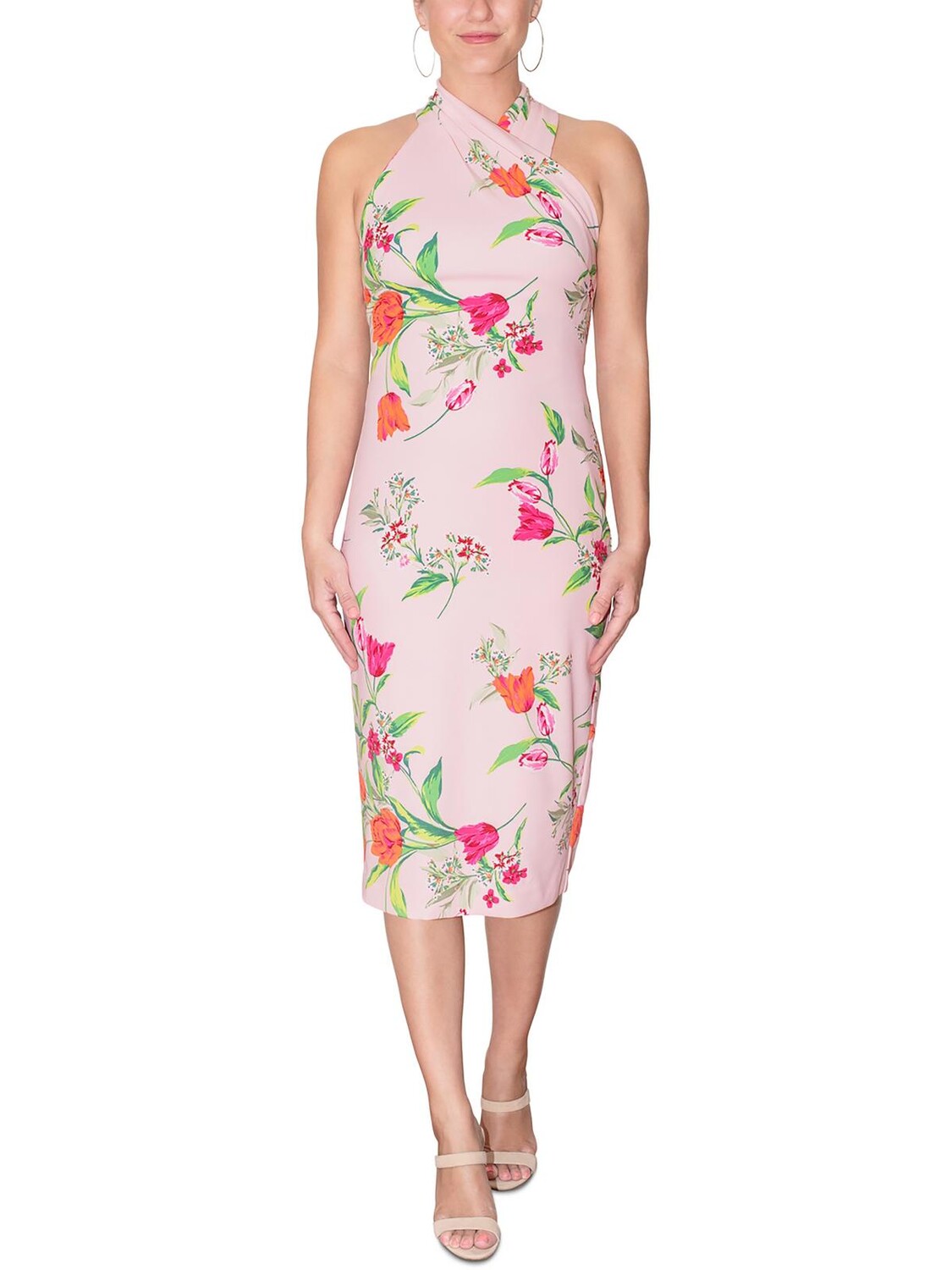 

Женское приталенное платье миди с высоким воротником Rachel Rachel Roy, цвет Soft Tulip Floral